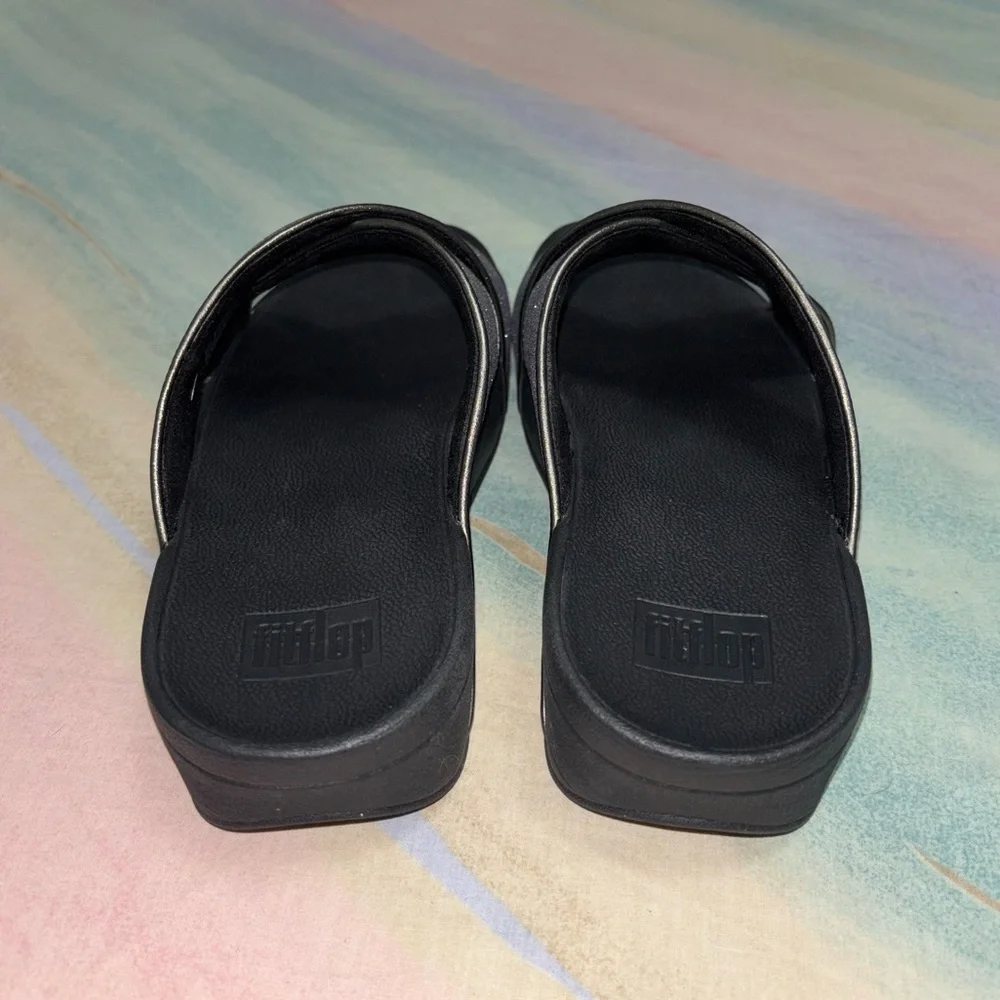 FitFlop Lulu Glitterdust Wedge Sandals size 9